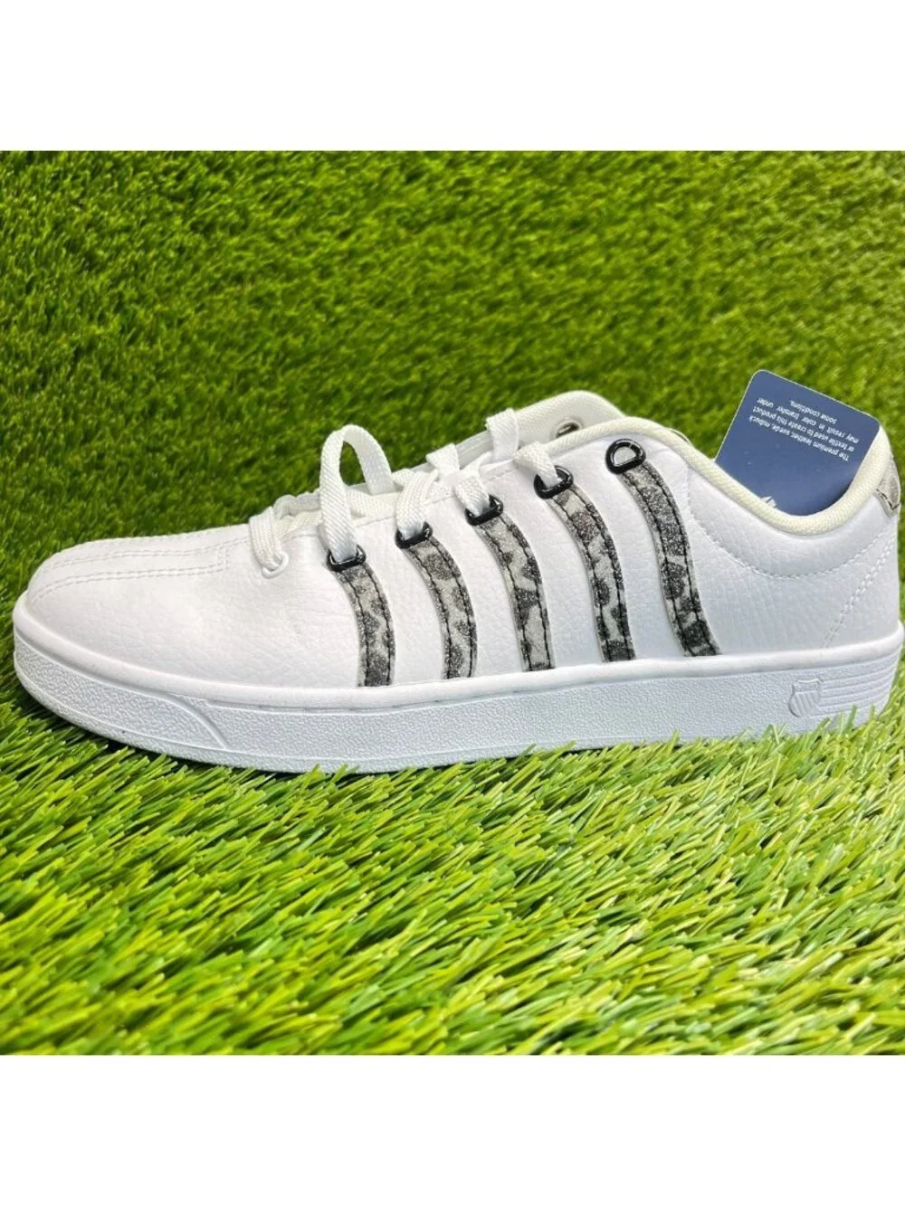 K-Swiss Court Pro II Leopard Womens Size 8.5 White Black Athletic Shoes Sneakers
